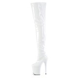 Vinyl crotch 20 cm FLAMINGO-4000 White overknee high heel boots
