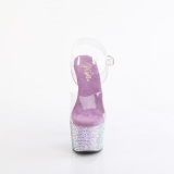 Violet 18 cm BEJEWELED-708RRS poledance h�je h�le sko med strass plateau