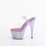 Violet 18 cm BEJEWELED-708RRS poledance h�je h�le sko med strass plateau