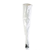 White 13 cm SEDUCE-3000WC thigh high stretch overknee boots with wide calf