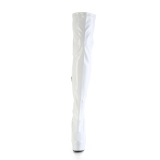 White 15 cm DELIGHT-3000HWR Hologram exotic pole dance overknee boots