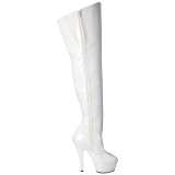 White 15 cm KISS-3010 Platform Thigh High Boots