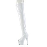 White 18 cm ADORE-3011HWR Hologram overknee boots peep toe