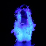 White Marabou Feathers 20 cm FLAMINGO-808F Pole dancing high heels