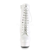 White Patent 15,5 cm DELIGHT-1020 Platform Ankle Calf Boots