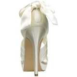White Satin 12 cm LUMINA-29 High Heeled Evening Sandals