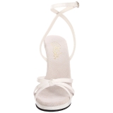White Shiny 12 cm FLAIR-436 Womens High Heel Sandals