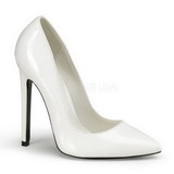 White Varnished 13 cm SEXY-20 pointed toe stiletto pumps
