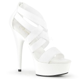 White elasticated band 15 cm DELIGHT-669 pleaser womens shoes