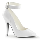 White pumps 13 cm SEDUCE-431 ankle strap high heels pumps