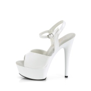 White sandals platform 15 cm EXCITE-609 pleaser high heels sandals