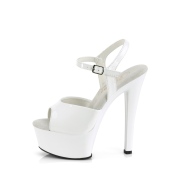 White sandals platform 15 cm GLEAM-609 pleaser high heels sandals