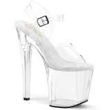 White transparent 19 cm ENCHANT-708 Platform High Heels Shoes